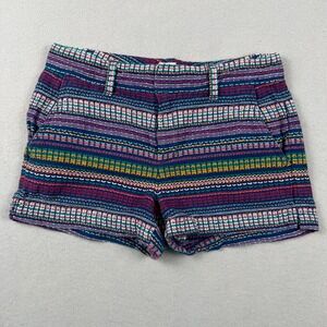 Gap City Short Womens 0 Multicolor Woven Stripe Tapestry Boho Festival Shorts